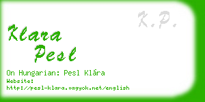 klara pesl business card